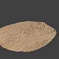 Brown Circular Stone And Wood Object With Rough Surface And Small Protrusions 3d model