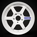 White Volk Racing TE37 Wheel Rim With Multi Spoke Design And Brand Logo