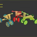 Colorful Kids Wooden Balance Bikes Blue Red Green with Wheels and Handles