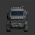 Military Ambulance Vehicle with Armored Exterior Red Cross Marking Heavy Duty Tires and Front Headlights