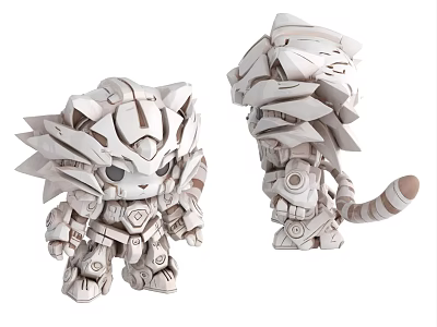 Intelligent Machine Cat Model With Mechanical Parts And Cartoon Style Design 3d model