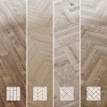 Wooden Flooring With Herringbone Pattern And Different Natural Shades For Interior Design