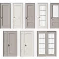 Modern Hinged Doors With Various Styles Glass Panels And Double Designs 3d model
