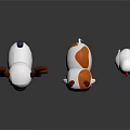 Cute White Animal Toys With Brown Antlers Cow And Chicken Figures