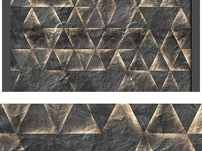 Modern Luxury Accent Wall With Geometric Triangle Patterns And Metallic Texture 3d model