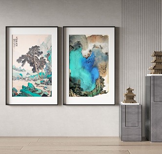 New Chinese Landscape Painting Decorative Painting 3d model