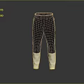 Stylish Black And White Color Block Track Pants 3d model