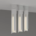 Modern White Cylindrical Ceiling Lights Three Illuminated Column Shaped Fixtures For Interior