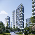 Modern High Rise Residential Building With Green Balconies And Landscaped Gardens