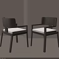 Modern Single Chair With Wooden Frame And White Cushion Minimalist Design