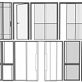 Various Modern Door Styles With Glass Panels And Different Frame Designs 3d model