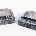 Road Facilities Featuring Metal Manhole Covers With Diamond Patterns On Stone Bases 3d model
