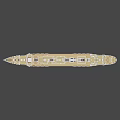 Vintage Cruise Ship Model With Four Funnels And Classic Hull Structure