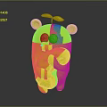 Purple Cartoon Bear Character Hugging Smiling Yellow Creature With Green Leaf on Head