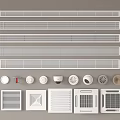 Various Air Conditioner Vents With Strip And Square Grille Designs And Modern White Finish