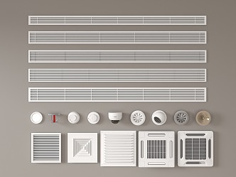 Air conditioning outlet, central air conditioning, narrow air outlet, air outlet, exhaust fan 3d model