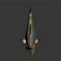 Colorful Metallic Fish With Orange And Black Accents In 3D Render