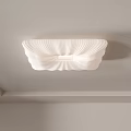 Modern Ceiling Light With Petal Shaped Pleated White Shade And Elegant Design