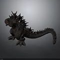 3D Rendered Fantasy Creature With Spiked Back Long Tail Rough Scaly Skin And Sharp Claws