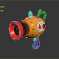 Colorful Cartoon Toy Weapon with Red Muzzle Yellow Body Purple Grip and Blue Accents
