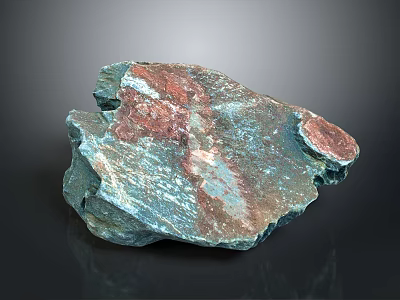 Natural Wood Stone With Rough Surface And Multicolor Green Red Blue Natural Patterns 3d model
