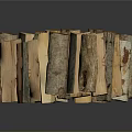 Stacked Natural Split Firewood Logs For Home Heating And Cooking Use
