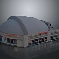 Boston Garden Arena With Dome Structure And Multi Level Front Entrance Windows Design