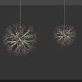 Dandelion Shaped Decorative Pendant Lights With Warm Glow On Light Colored Wall
