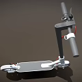 Modern Electric Scooter With White Frame Gray Handlebar And Red Brake Line