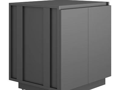Modern Gray Kitchen Interior With Sleek Cabinets And Minimalist Design 3d model