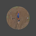 KTM Blue And Orange Muddy Off Road Motorcycle On Mountain Landscape