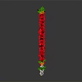 Decorative Flower Arches With Red Garlands Orange Tassels Green Accents And Reflective Base Design