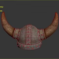 Viking Weapon Helmet With Horned Design And Metal Riveted Construction