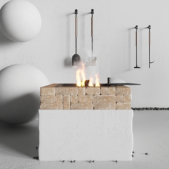 Modern Traforart Fireplace 3d model