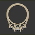 Simple Design Ring Featuring Light Colored Metal And Geometric Cut Gemstones