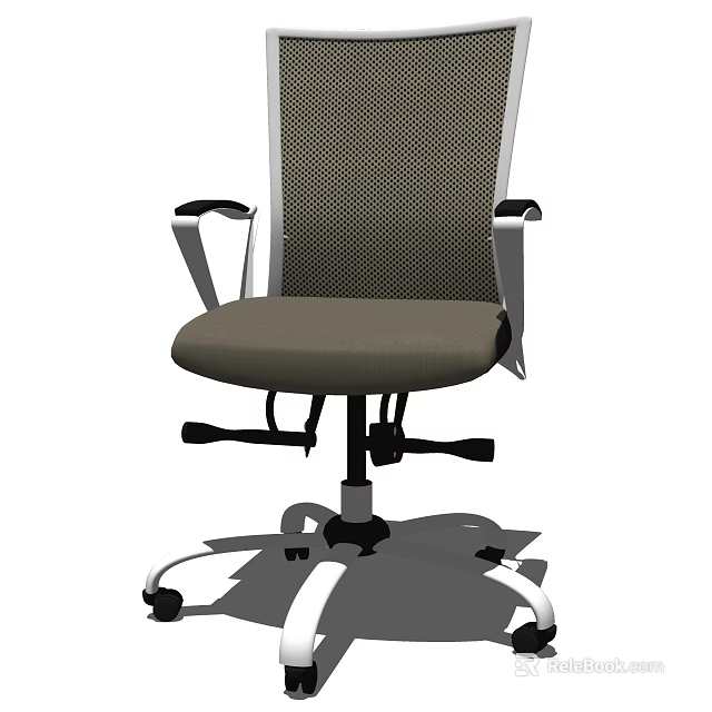 Ergonomic Office Chair With Mesh Back Adjustable Armrests And Swivel Wheels 3d model 