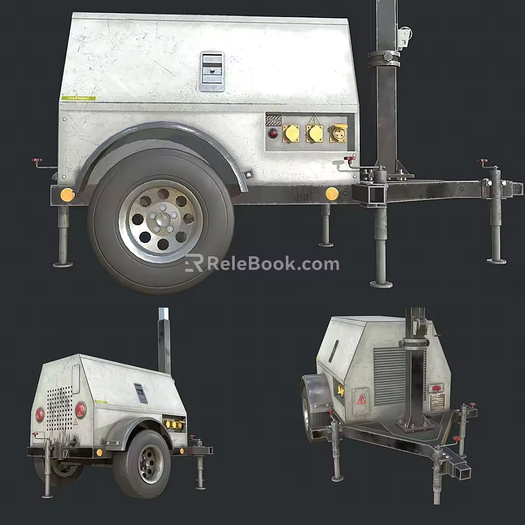 military mobile generator 3d model