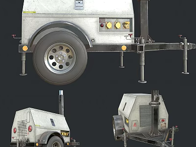 military mobile generator 3d model
