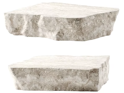 Natural Stone Coffee Table With Rough Surface And Minimalist Design 3d model