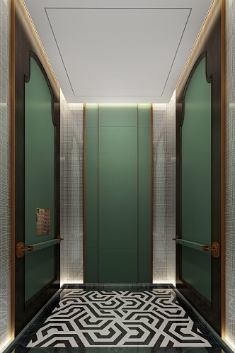 Modern elevator car 3d model