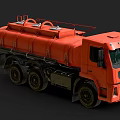 Orange Tanker Truck 3D Render With Large Storage Tank And Black Wheels