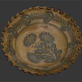 Elegant Decorative Plate With Scalloped Edge And Intricate Floral Design Perfect For Home Decor