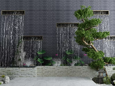 New Chinese Landscape Sits Courtyard Landscape Waterscape Sits 3d model