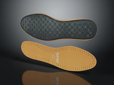 Spenco Black and Brown Insoles with Breathable Holes for Comfort 3d model