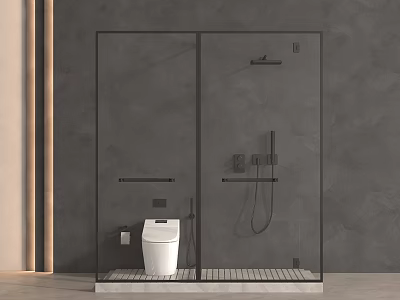 Modern Shower Sauna Design With Glass Enclosure Steam Features And Wooden Benches In Home Spa 3d model