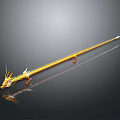 Golden Dragon Ornamental Sculpture With Shiny Body And Intricate Head Details