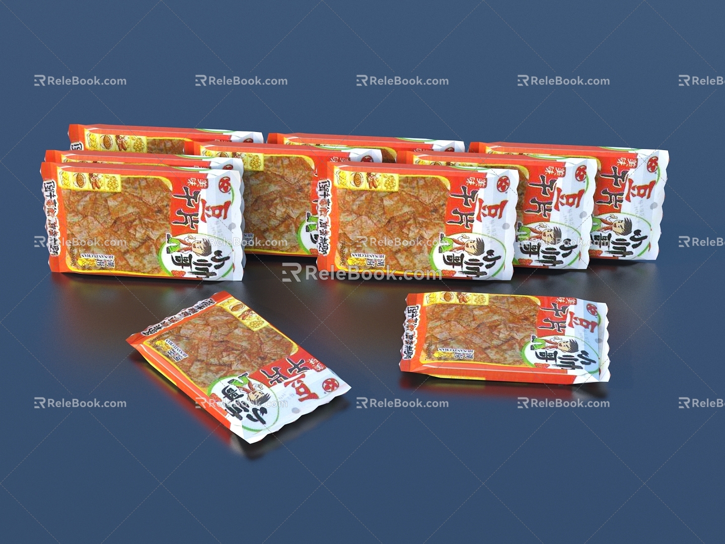 Packing bag snack food box 3d model