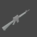 Military Style Assault Rifle With Tactical Scope Textured Barrel And Detachable Magazine