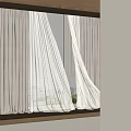 Beige Two Layer Curtains With Sheer And Blackout Panels By Window Sunlight