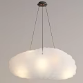 Modern Cloud Shaped White Chandelier with Soft Ambient Lighting for Home Decor